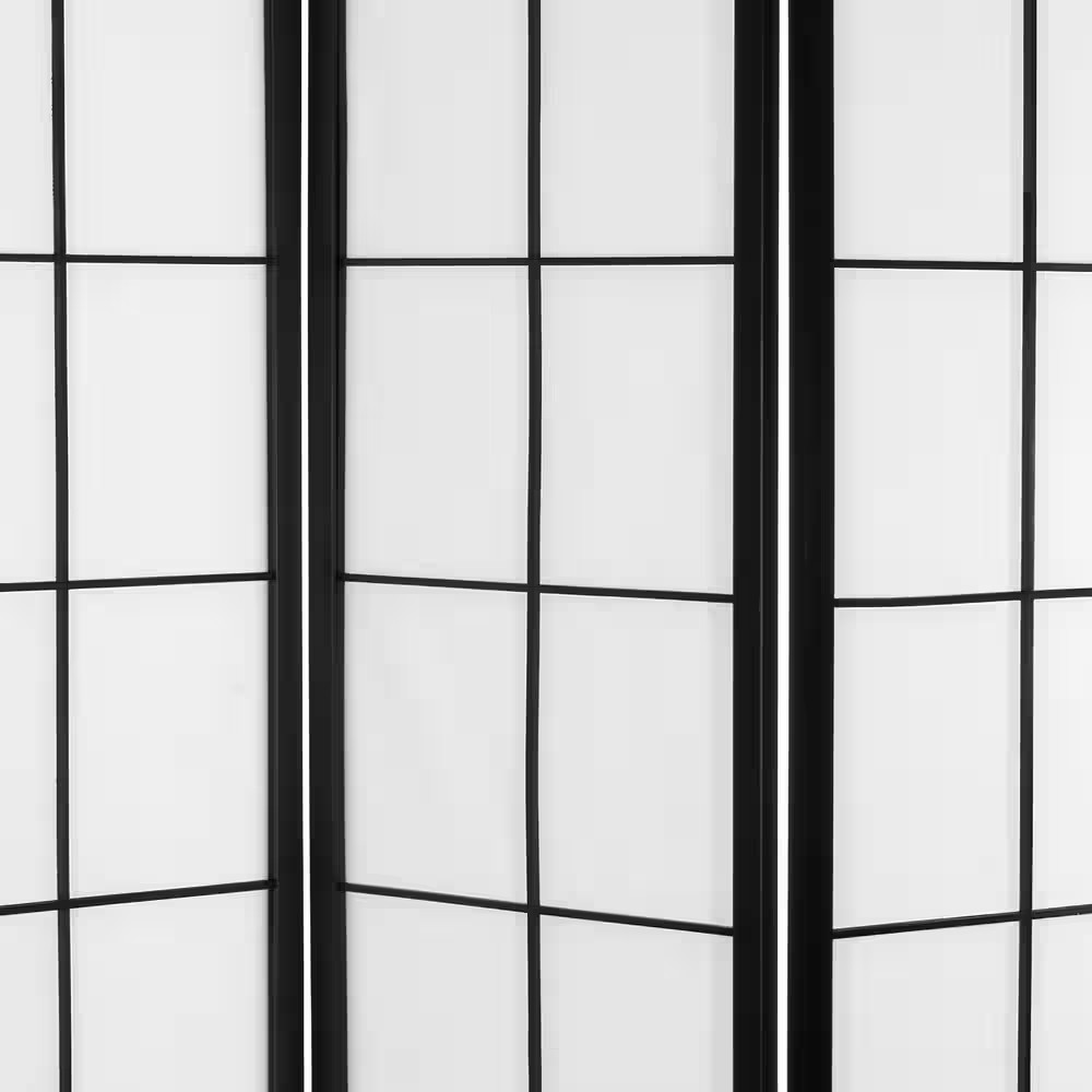 6 Ft. Black 3-Panel Japanese Room Divider