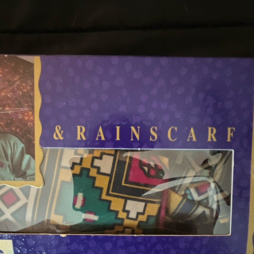 totes Compact Folding Umbrella & Rainscarf Set Geometric Pattern Women