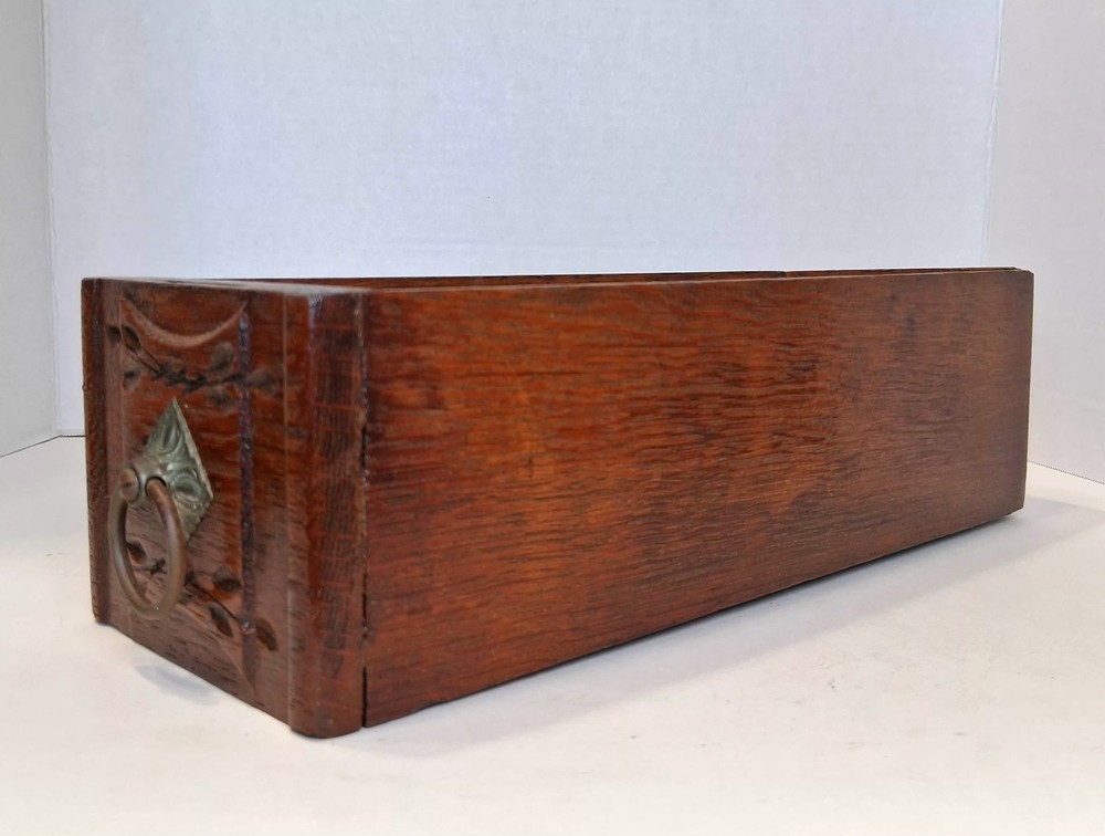 Antique Singer Sewing Machine Drawer Solid Oak Brass Pull USA Made