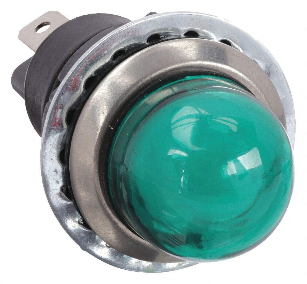 Raised Indicator Light Green 120V