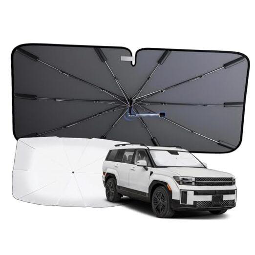 [2026 Upgraded] Windshield Sun Shade Umbrella, Nano-Coated Reflective Medium