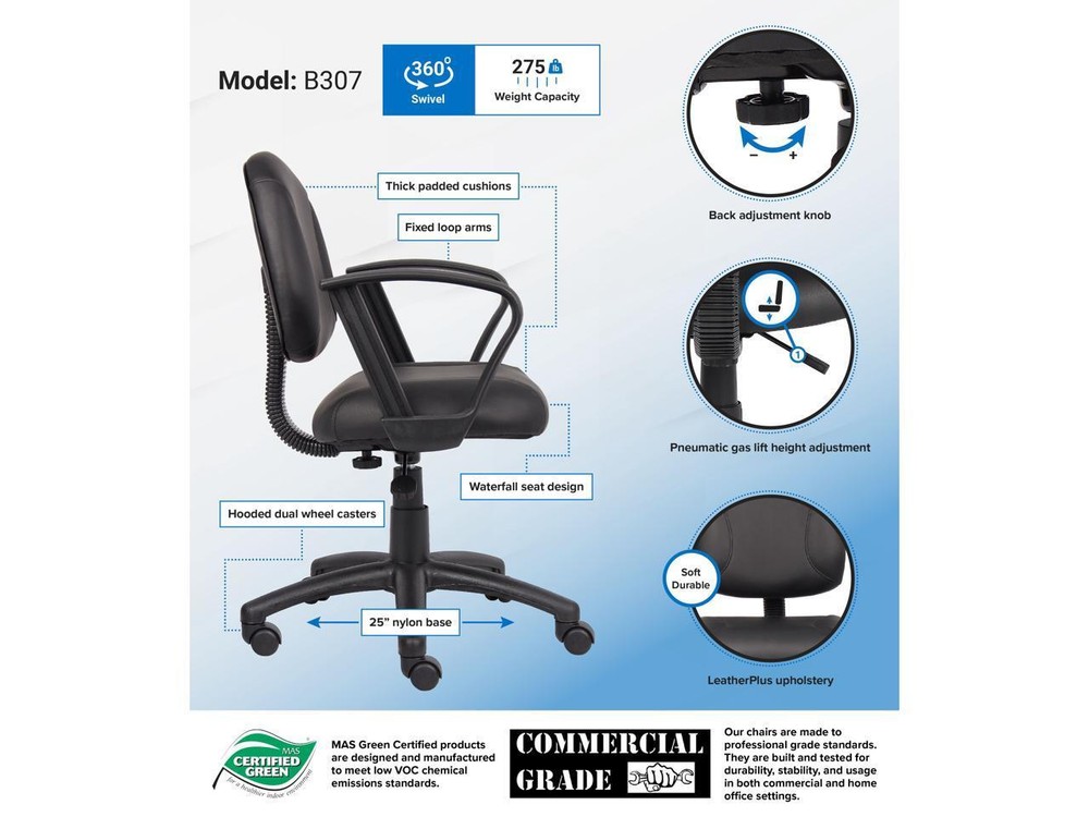 BOSS Office Products B307 Task Chairs