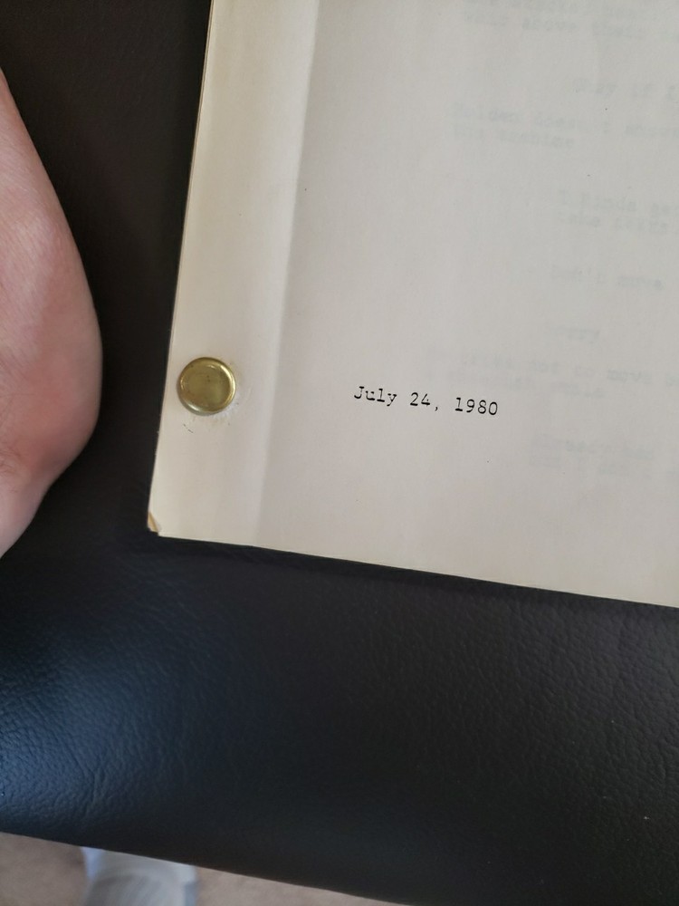 AN EARLY SCRIPT FROM "BLADE RUNNER." WARNER BROS. July 1980 Ridley Scott