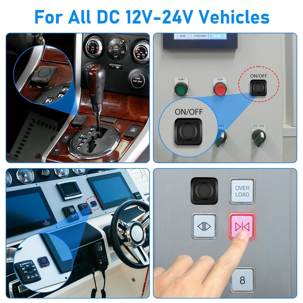 Linkstyle 10Pcs Momentary Push Button Switch, Surface Mount 11.43in Wire