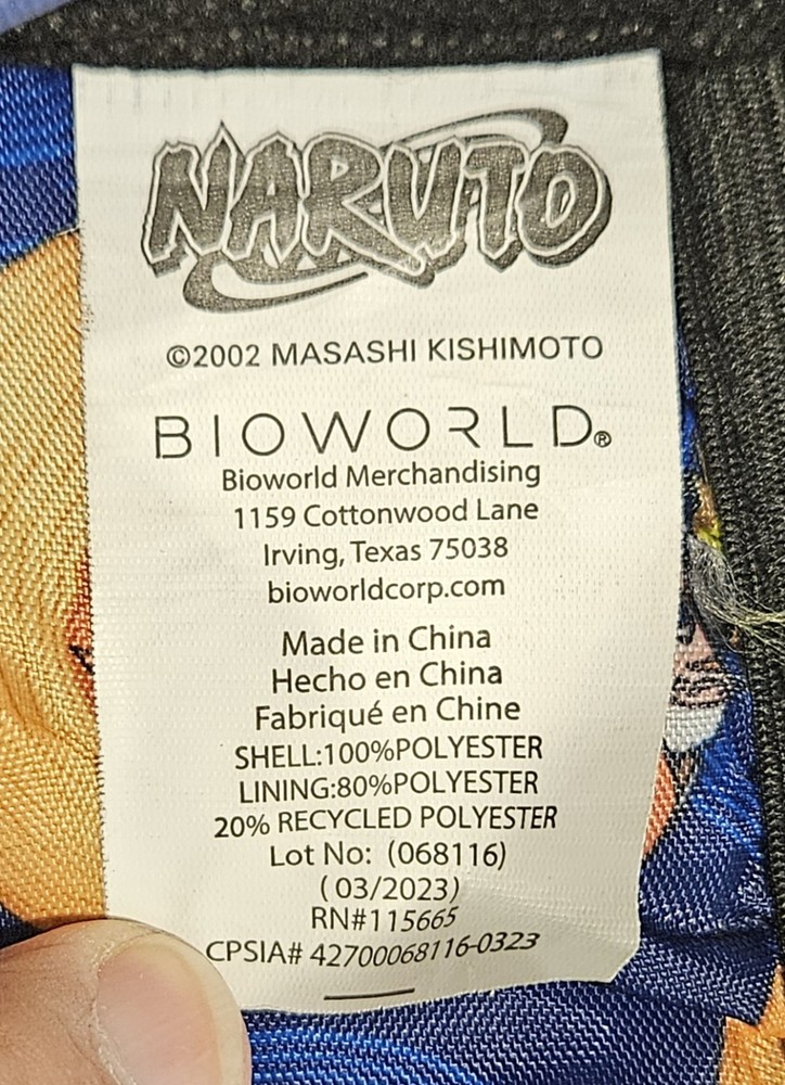 Naruto Bioworld Backpack Orange Blue