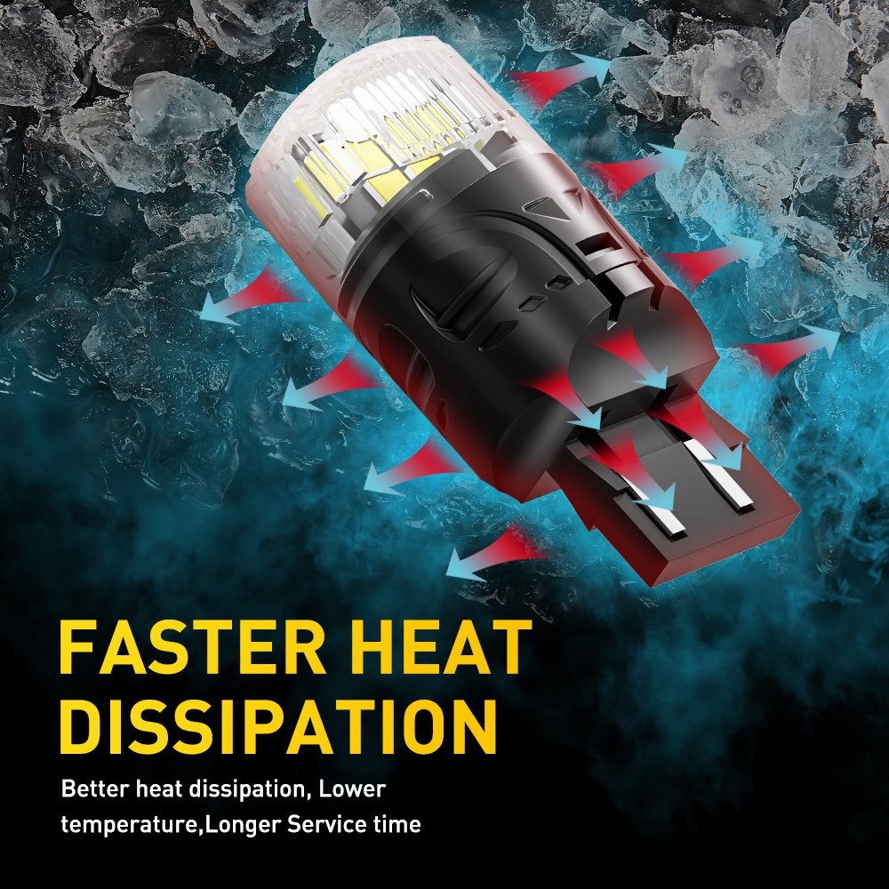 7443 7440 LED White Strobe Flash Blinking Brake Stop Tail Parking Light Bulbs