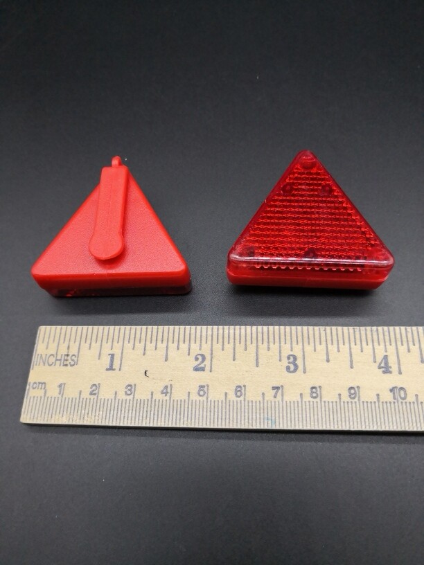 2 PC LED Triangle Safety Blinker w Clip Red Light Multi-functional US Seller