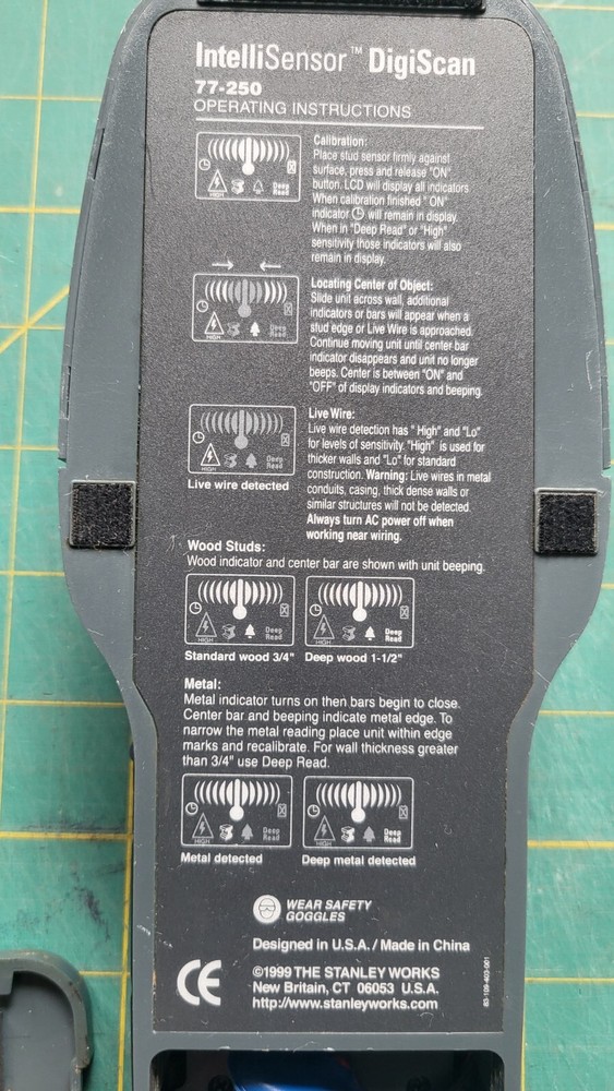STANLEY IntelliSensor DigiScan Electronic Stud Finder Sensor 77-250 WORKS!