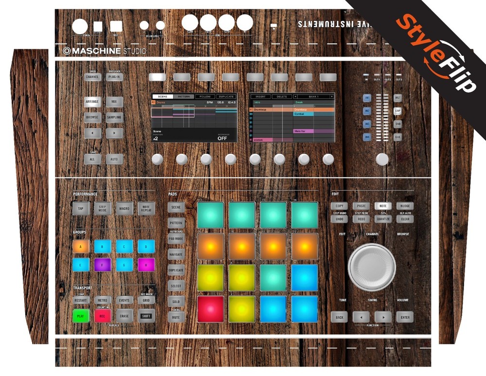 Native Instuments Studio Skins | Wood 3 | Protective Decal | StyleFlip Skins