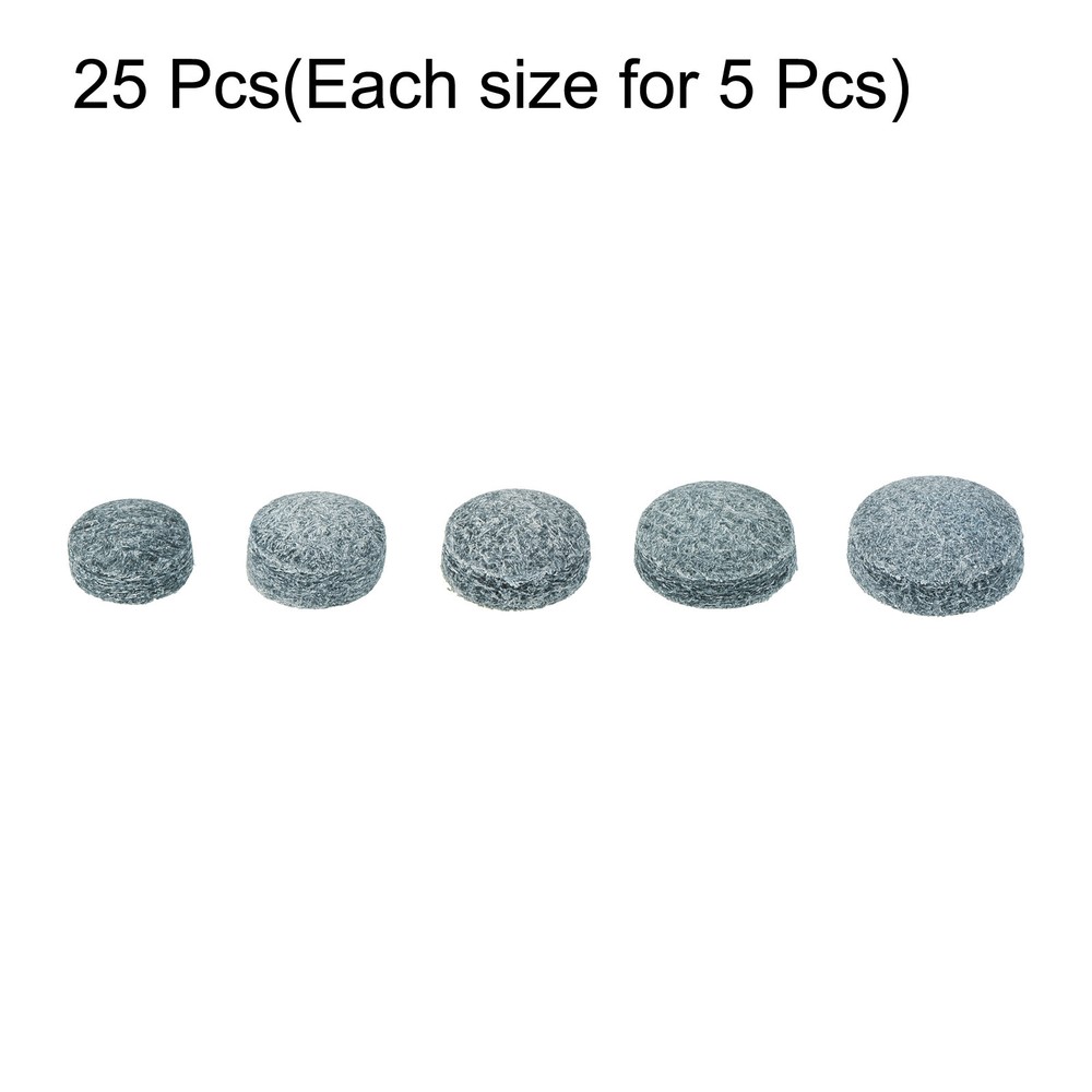 9/10/11/12/13mm Billiard Stick Tips, 25pcs Replacement Tips, Grey