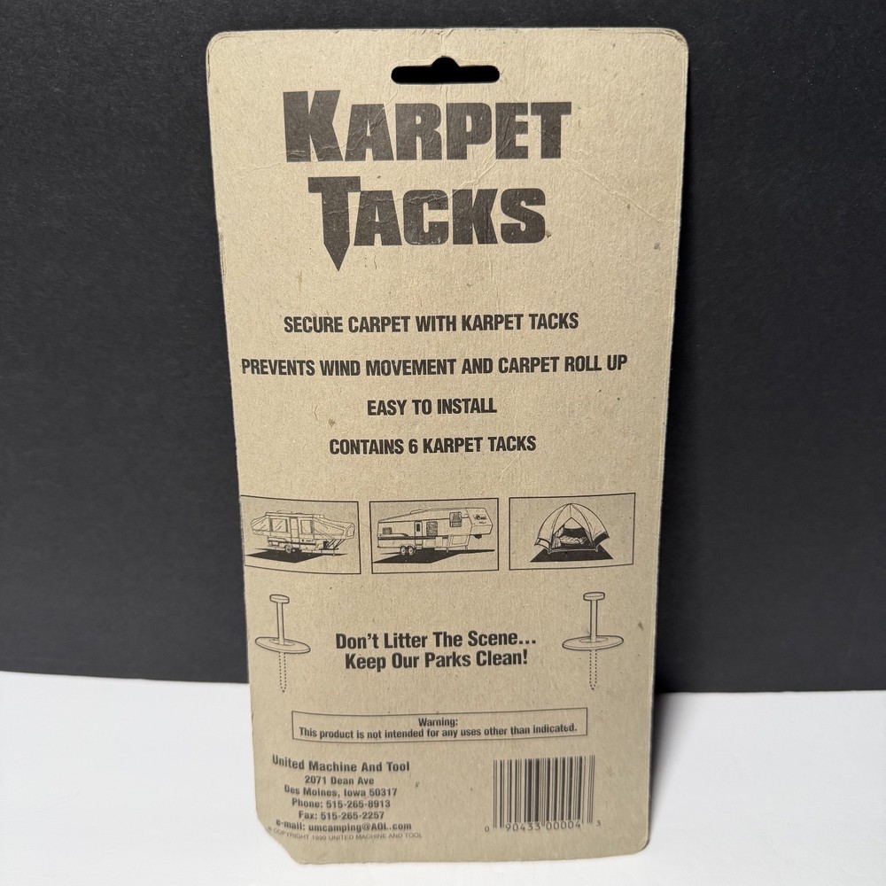 Karpet Tacks For Campers