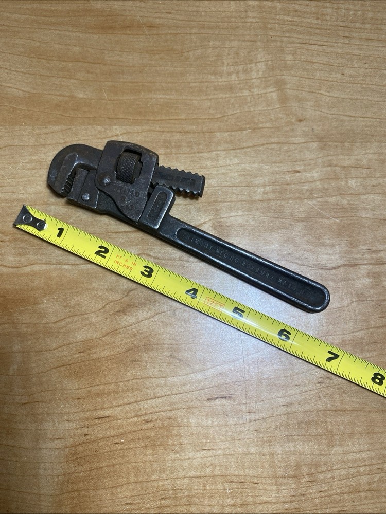Small TRIMONT / TRIMO SIZE 6 " ADJUSTABLE PIPE WRENCH - Original