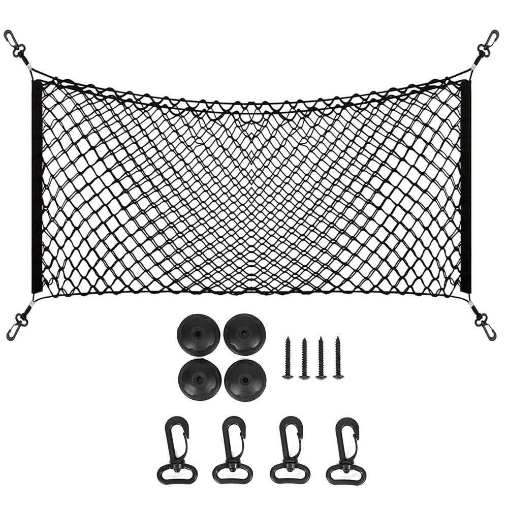 Universal Elastic Trunk Cargo Net Organizer Black