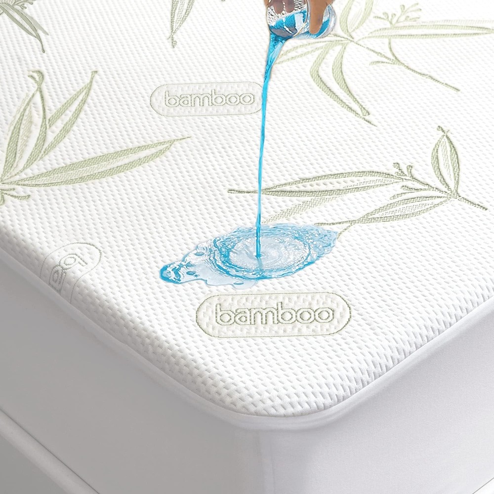 Queen Size Waterproof Mattress Protector, Premium Cooling Viscose from Bamboo...