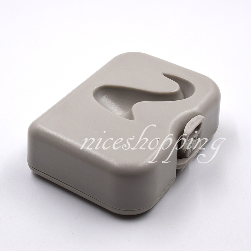 Denture Storage Box With Mirror +Cleaning Brush Dental Appliance Case Container