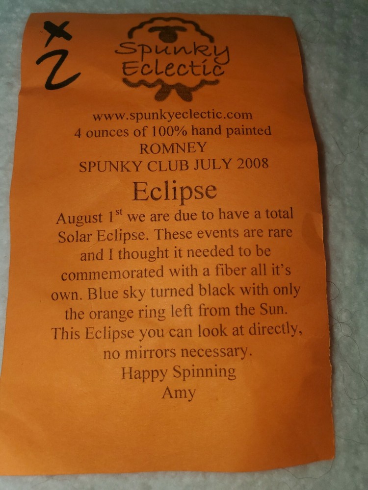 Spunky Eclectic Roving 4 oz Handpainted Romney "Eclipse"