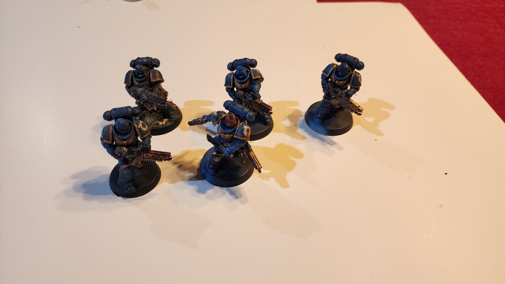 Fully painted space marine flamer squad ready for your next session