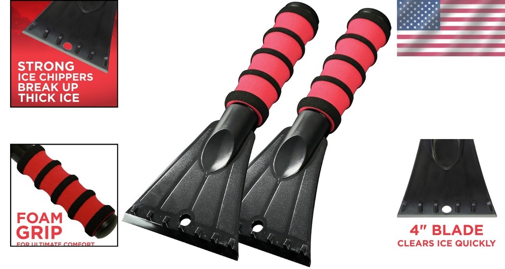 Compact and Tough 2-Pack 10-Inch MAXX Ice Scraper for Effortless Winter Prep