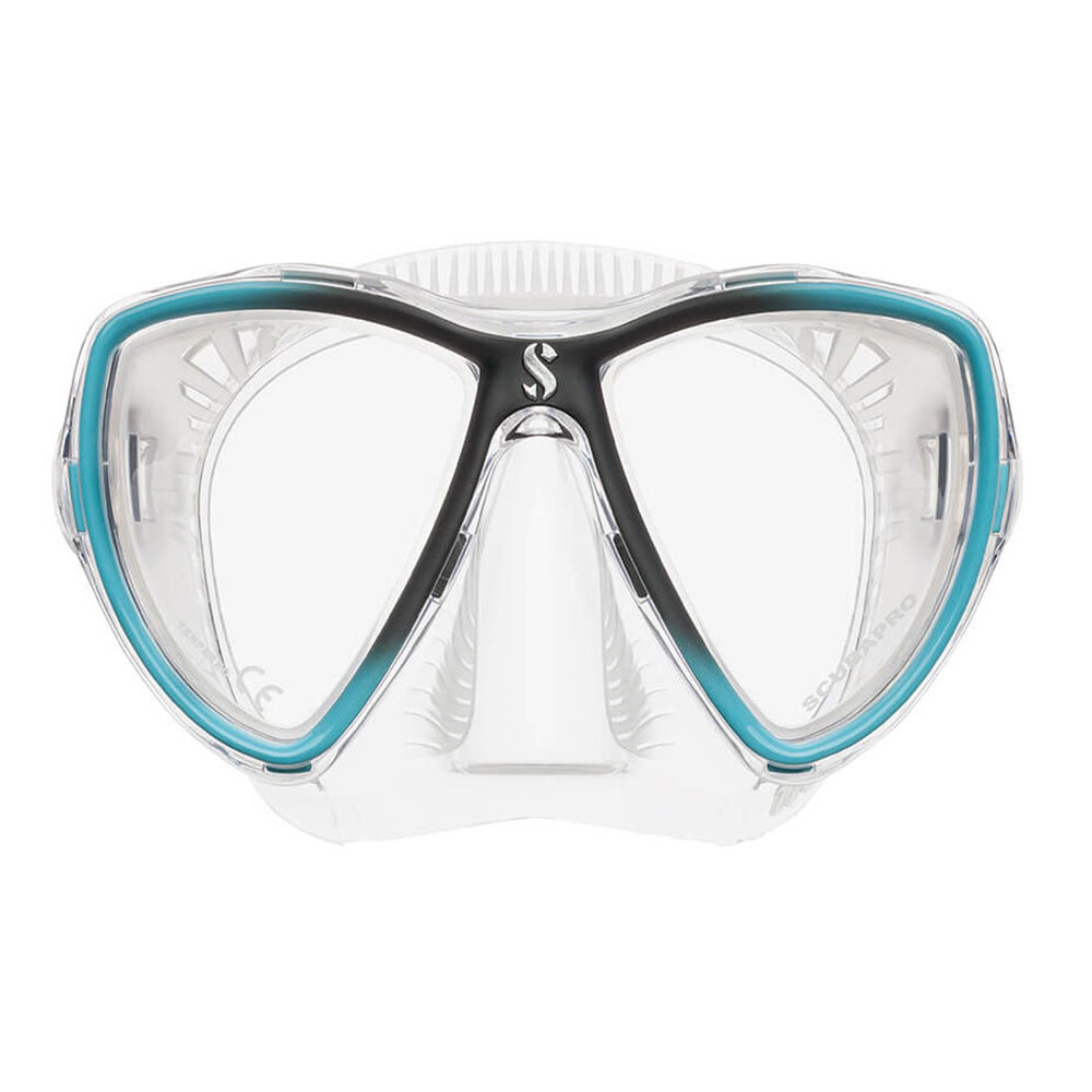 Open Box ScubaPro Synergy Mini Mask - Clear/Turquoise/Silver