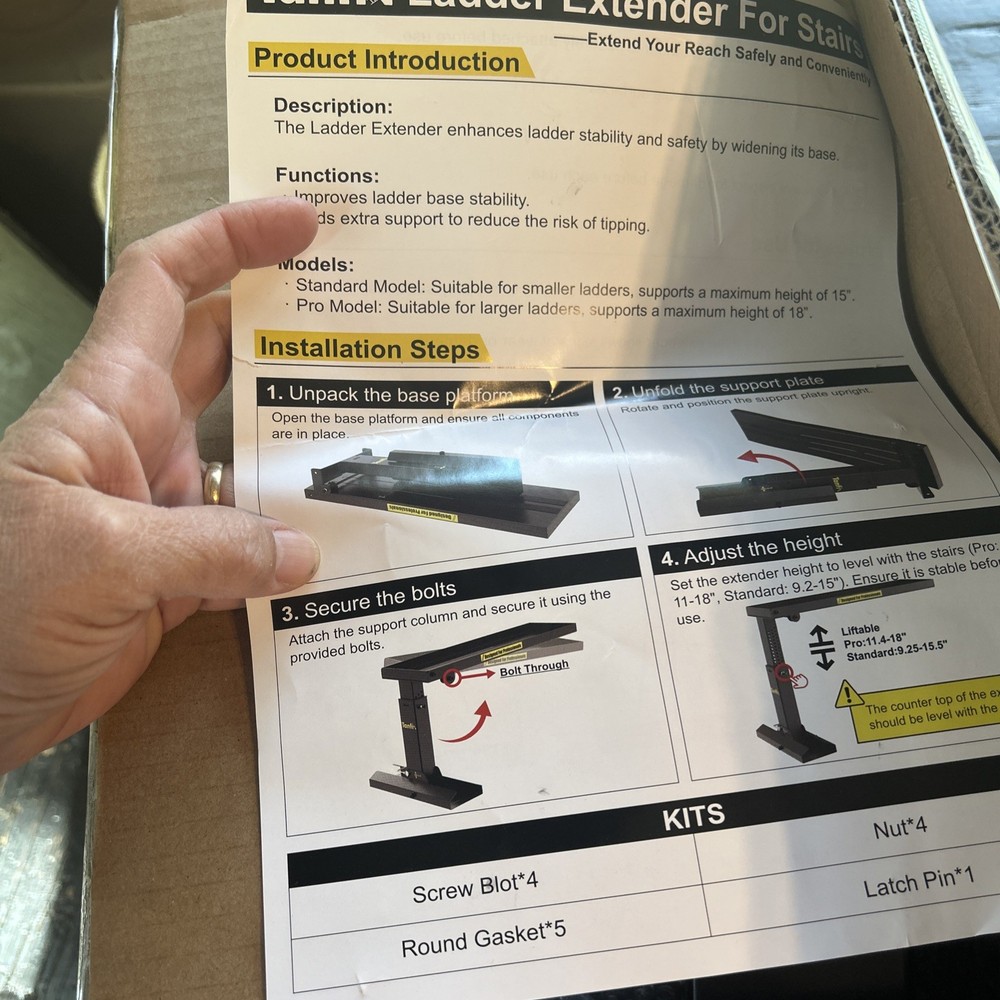 Stairs Ladder Leveler Tanfix Adjustable Foldable 9.5-15” Platform