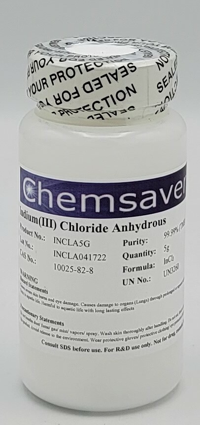 Indium(III) Chloride Anhydrous, 99.99%, 5g