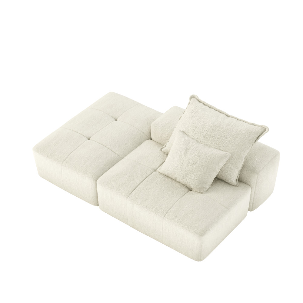 Modular Sectional Sofa, Chenille Fabric, No Assembly Required