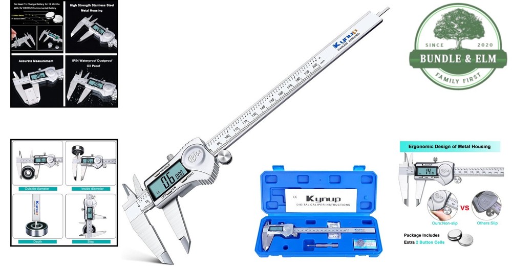 Professional 8-Inch Digital Caliper with Three Unit Conversion and LCD Display