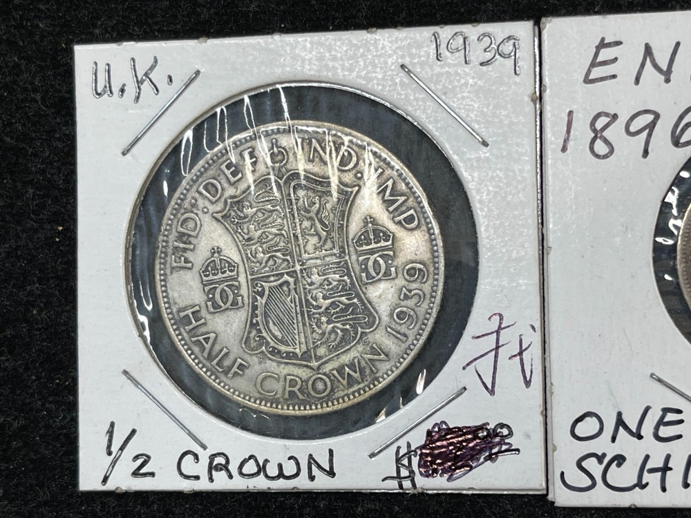 Early Great Britain 2 Silver Coins Lot