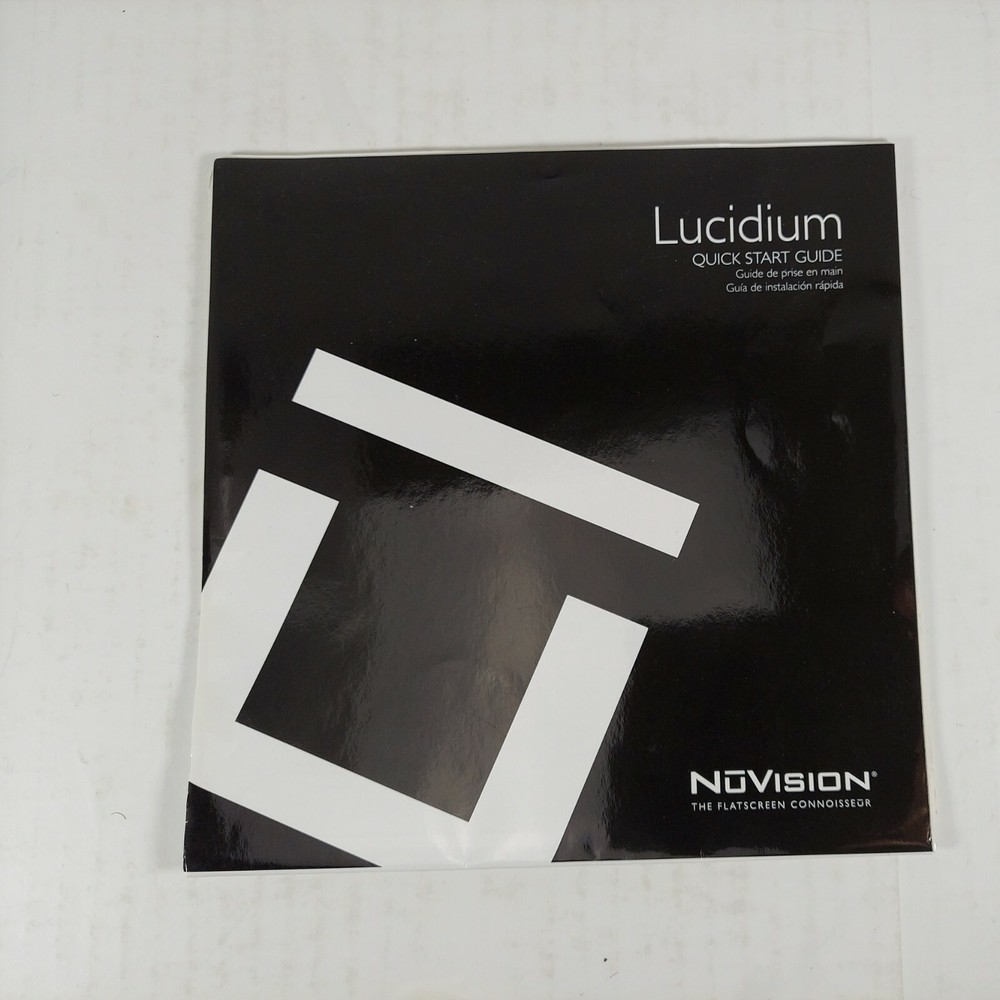 NuVision Lucidium TV Owners Manual & Quick Start Guide