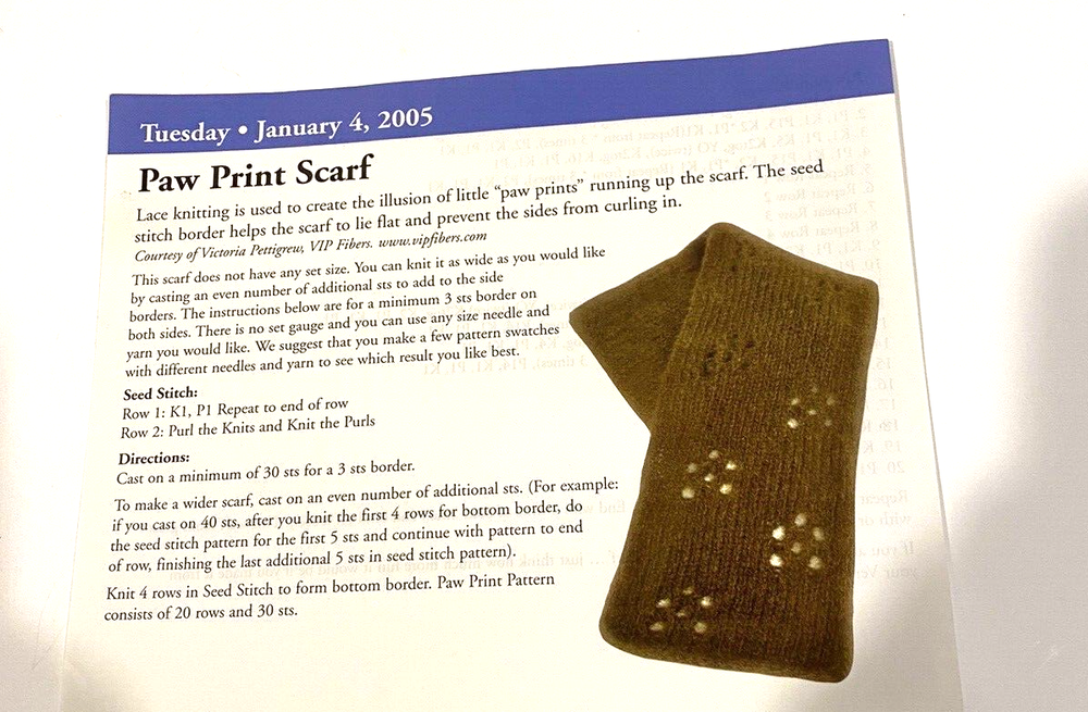 Knitting pattern a day (incomplete) 2005 Calendar