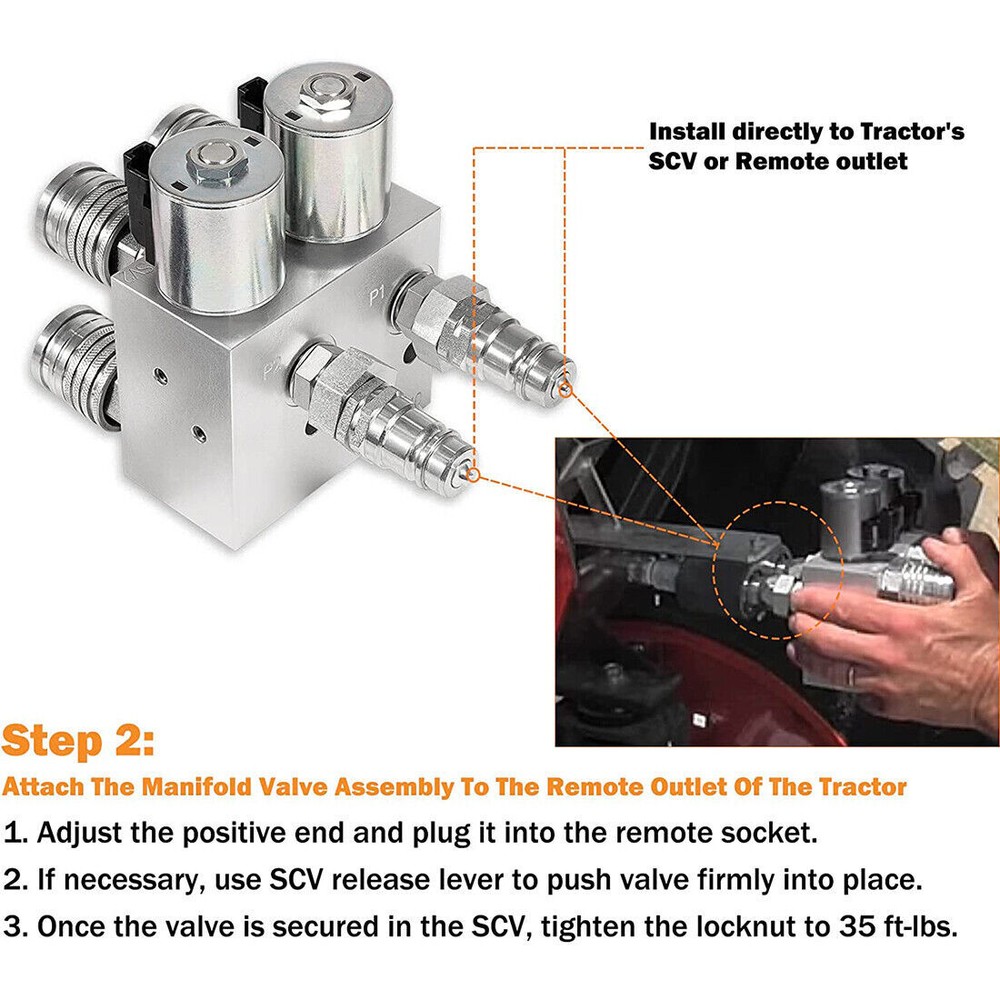 Hydraulic Multiplier, SCV Splitter / Diverter Valve with Couplers and Switch Box