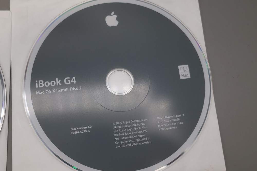 Apple iBook G4 Mac OS Discs Install Disc SET Additional Software & Hardware Test