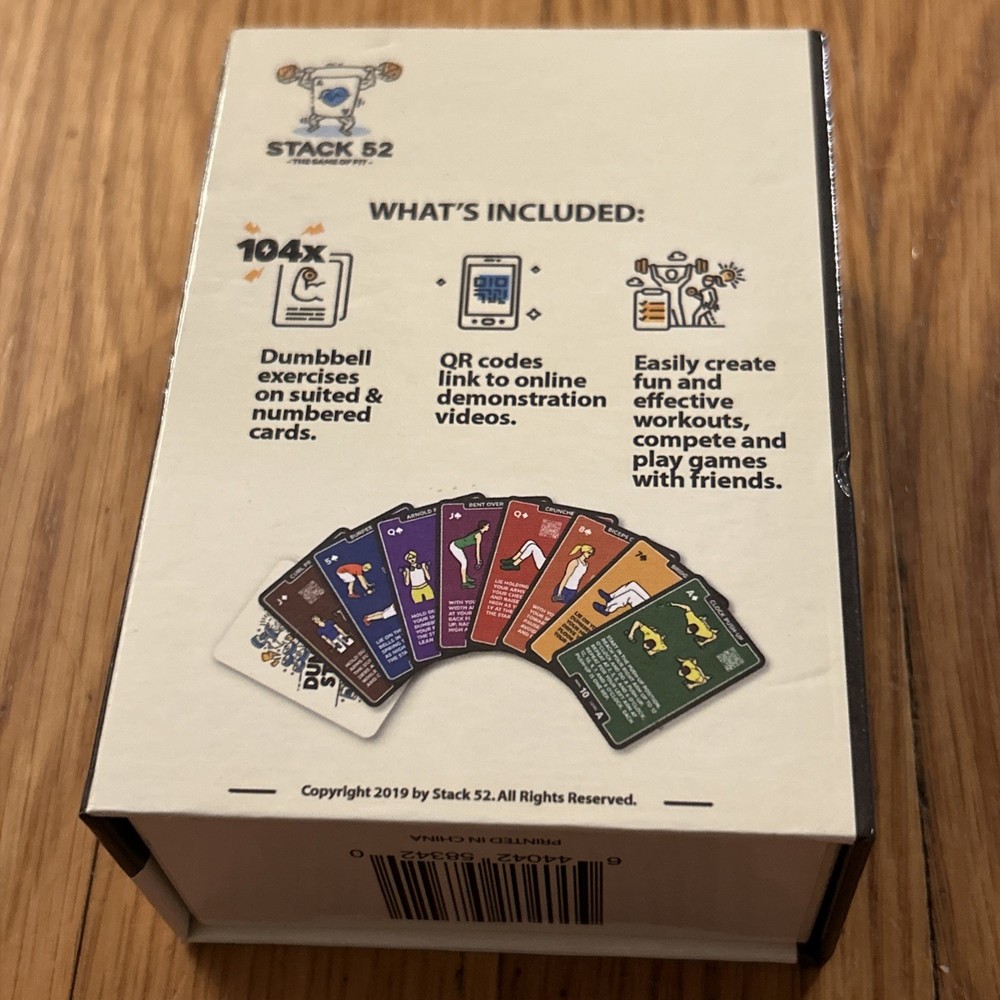 DUMBBELL STACK 52 Dumbbell Exercise Workout Card Game - MEGA Pack plus 52 extras