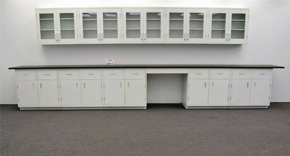 Chemical Resistant Laboratory Cabinet Group : 17' Base & 15' Upper / E1-187