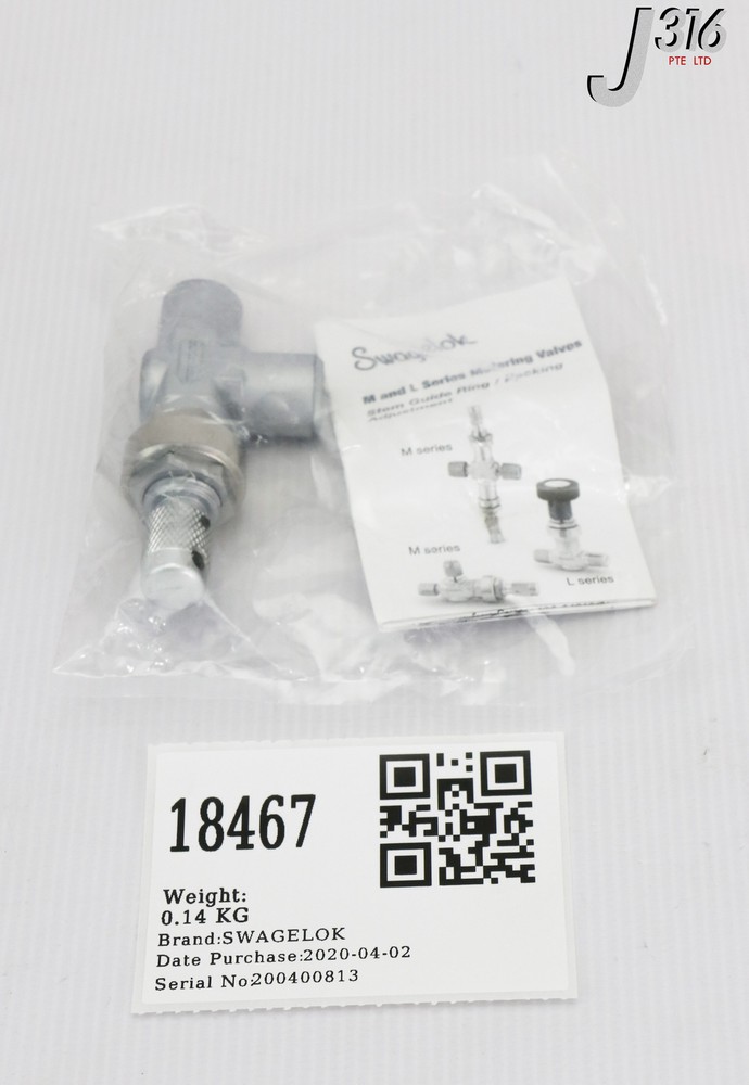 18467 SWAGELOK BRASS MEDIUM FLOW ANGLE PATTERN METERING B-2MA4