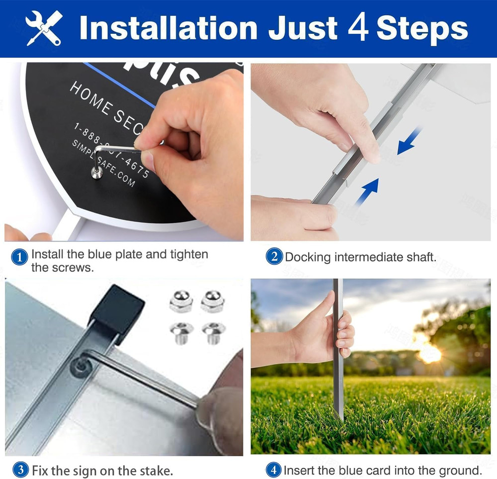 1 Pack Yard Sign with 5 Window Stickers Compatible for Simplisafe Home Security