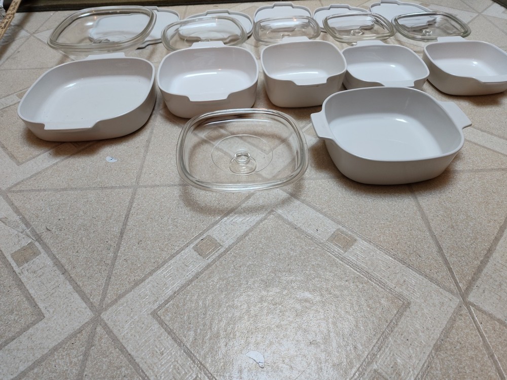 Corning Ware Dishes In Just White pattern.