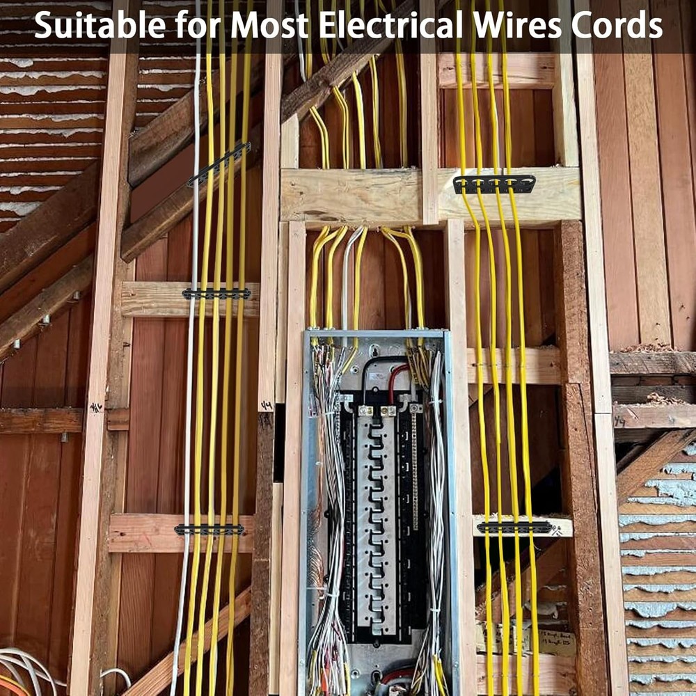 100Pack Cable Chase Wire Bracket, Cable Support Wire Bracket 100 Pack Black