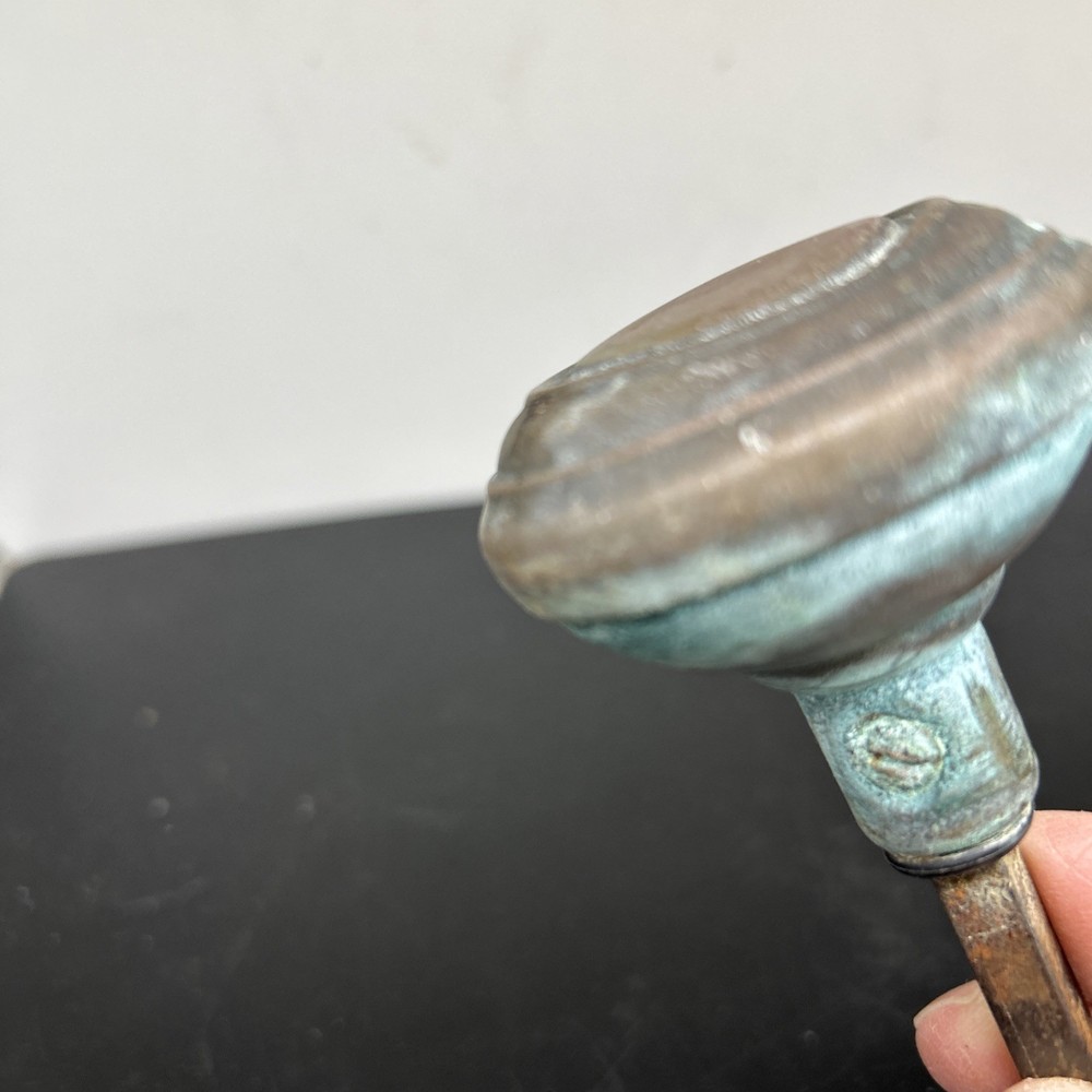 Vintage Solid Brass Door Knob With Spindle Classic Round Style