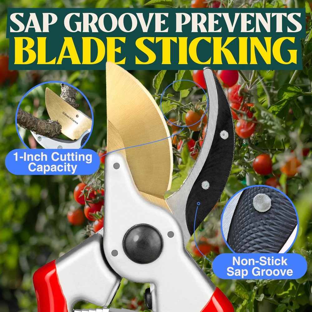 ClassicPRO 8.5" Professional Premium Titanium Bypass Pruning Shears - Use As ...