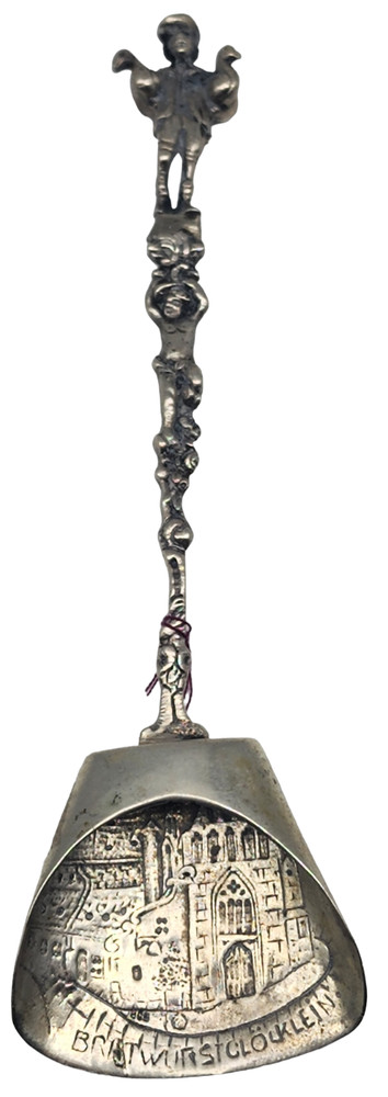 Vintage GERMAN .800 Silver Ornate Figural Spoon