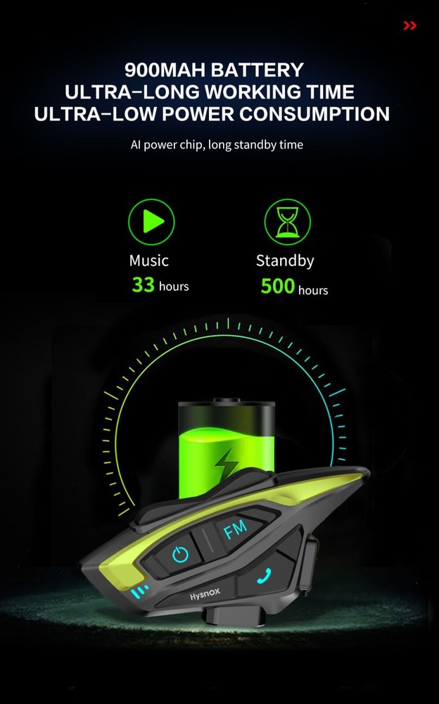 Hysnox Motorcycle Helmet Bluetooth Headset Shark-02