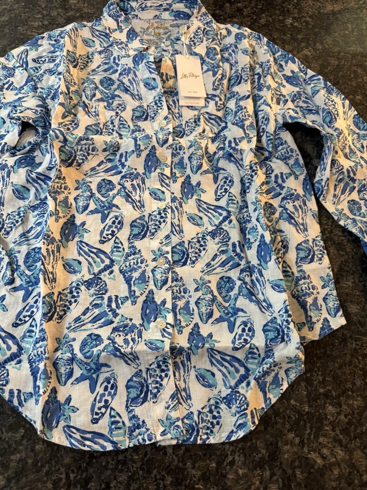 Lilly Pulitzer Women's Sea View Button-Down Pick Size. NWT