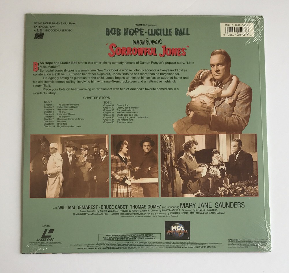Sorrowful Jones (Laserdisc, 1992, Encore Edition) LD