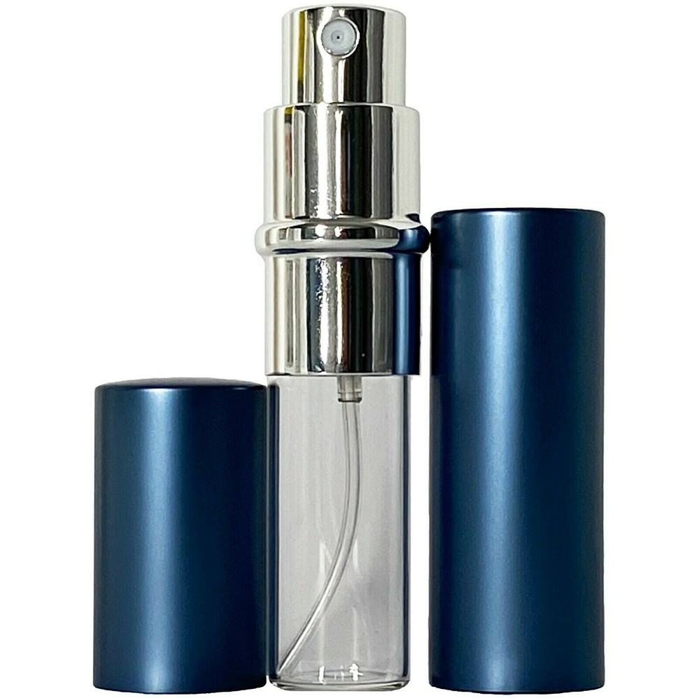 6ml 0.20oz Empty Perfume Spray Bottles Silver Atomizer Blue Casing Refillable