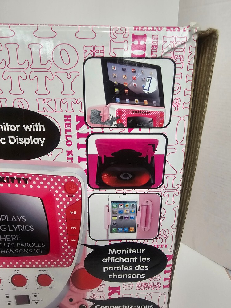 Hello Kitty CD+G Karaoke machine Microphone w Screen IPad & IPhone Connection