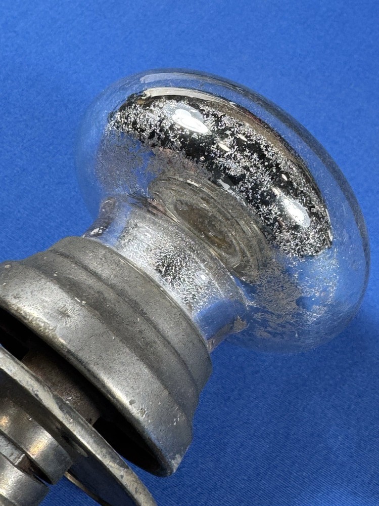 C.1920 Mercury Glass Door Knobs, No cracks, Cool Distressed Reverse Surface