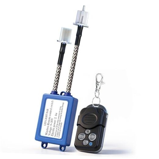 JHE 9-24V Remote Control Switch Kit,Wireless Control ON/Off Strobe Flash Pulse