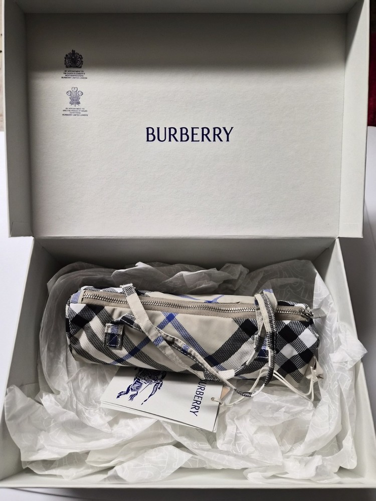 Burberry Check Folding Umbrella Lichen