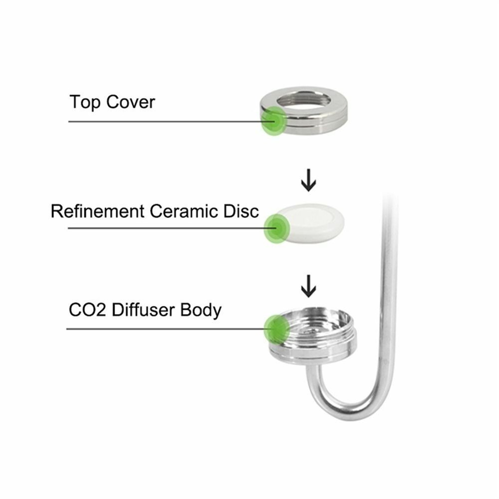 24mm Aluminum Alloy Fish Tank CO2 Diffuser Bubble Atomizer Solenoid Regulator